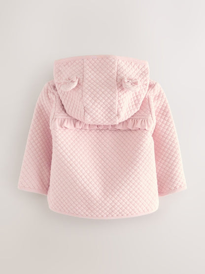 Baker by Ted Baker Lurex Quilted Hooded Jacket - Size Newborn