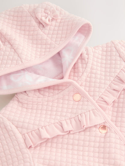 Baker by Ted Baker Lurex Quilted Hooded Jacket - Size Newborn