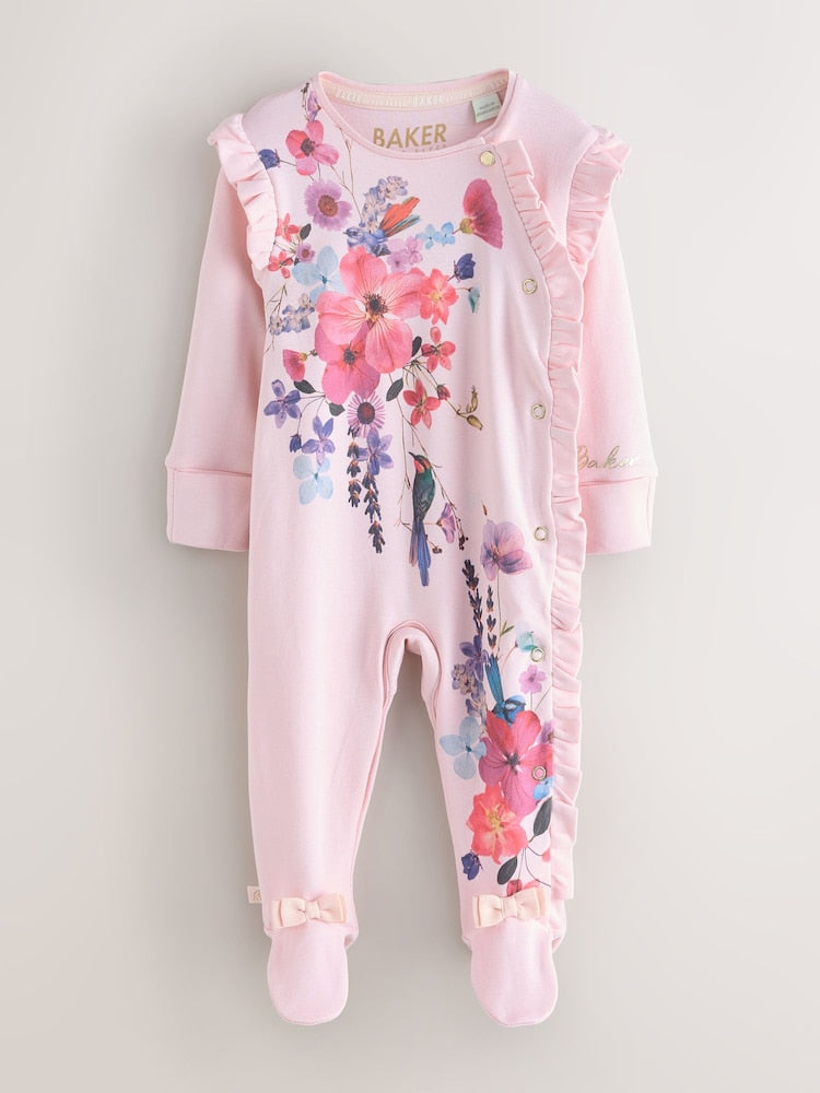 Baker by Ted Baker 2 Piece Frill Sleepsuit &amp; Bib Set