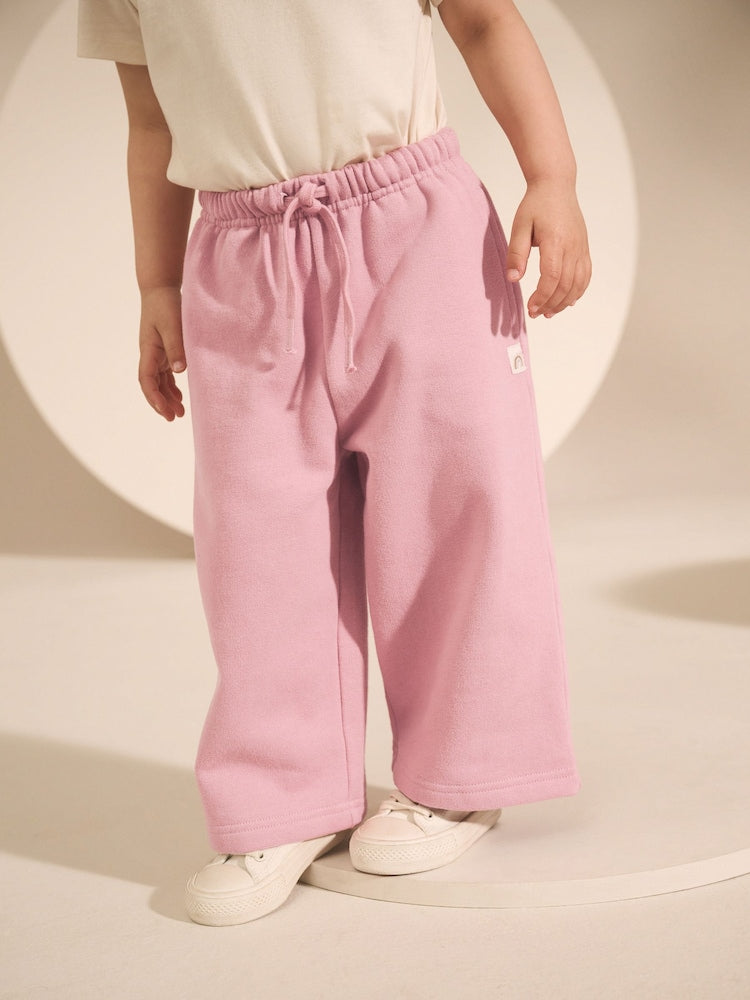 Rose Pink Wide Leg Sweat Joggers (3mths-7yrs) - Size 6-9 Months (68-74cm) - Rose Pink Wide Leg Sweat