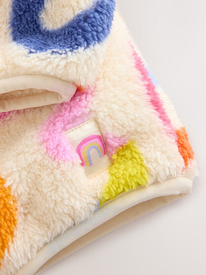 Cream Rainbow Squiggle Zip Through Fleece (3mths-7yrs) - Size 3-6 Months (62-68cm)