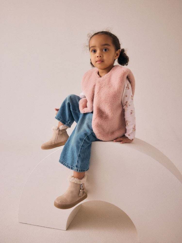 Pink Faux Fur Gilet (3mths-7yrs) - Pink / 12-18 Months (80-86cm)