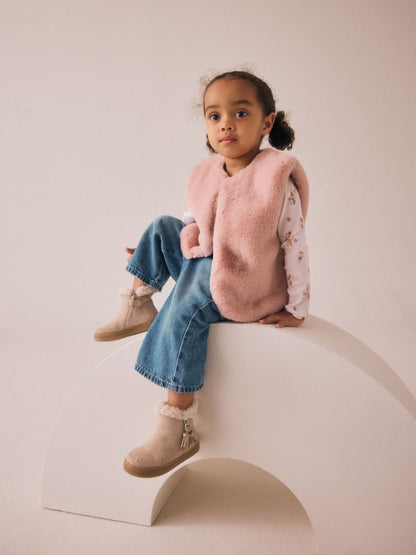 Pink Faux Fur Gilet (3mths-7yrs) - Pink / 12-18 Months (80-86cm)