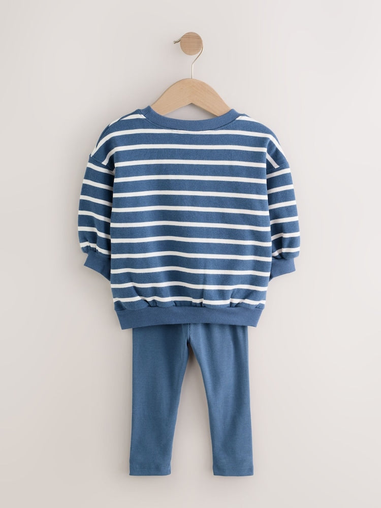 Navy Stripe Characters Sweatshirt and Leggings Set (3mths-7yrs)