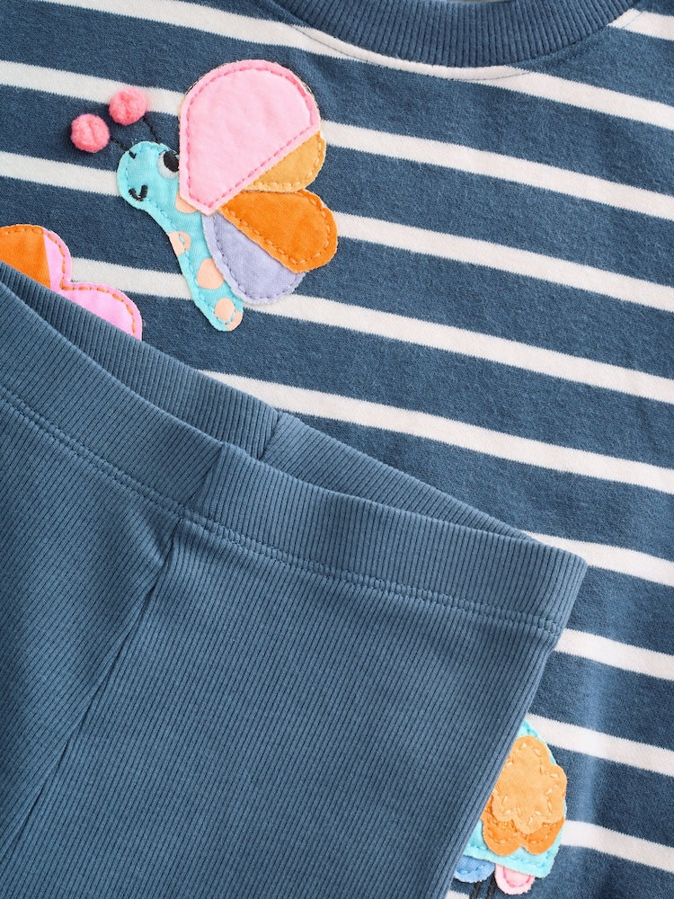 Navy Stripe Characters Sweatshirt and Leggings Set (3mths-7yrs)