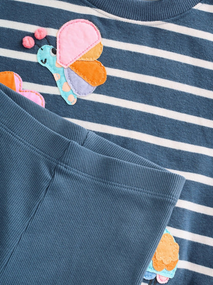 Navy Stripe Characters Sweatshirt and Leggings Set (3mths-7yrs)