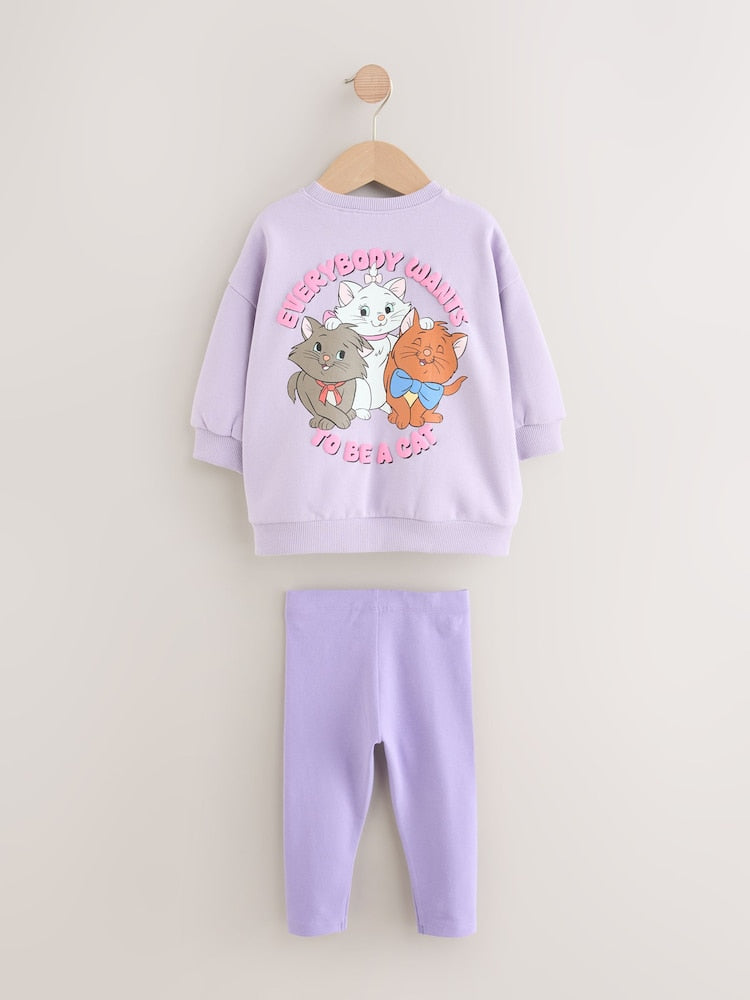 Lilac Purple Disney Aristocats Sweatshirt &amp; Leggings Set (3mths-7yrs)