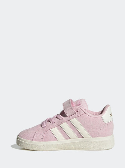 adidas Pink/White Grand Court 2.0 Elastic Lace Infant Trainers