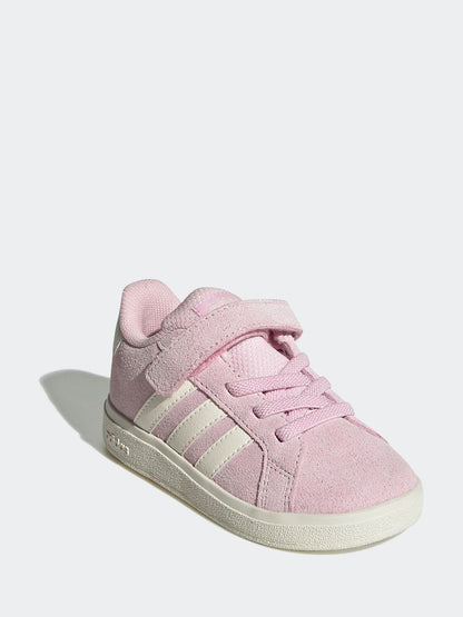 adidas Pink/White Grand Court 2.0 Elastic Lace Infant Trainers
