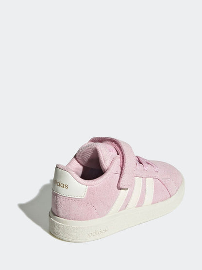 adidas Pink/White Grand Court 2.0 Elastic Lace Infant Trainers