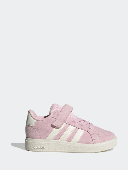adidas Pink/White Grand Court 2.0 Elastic Lace Infant Trainers