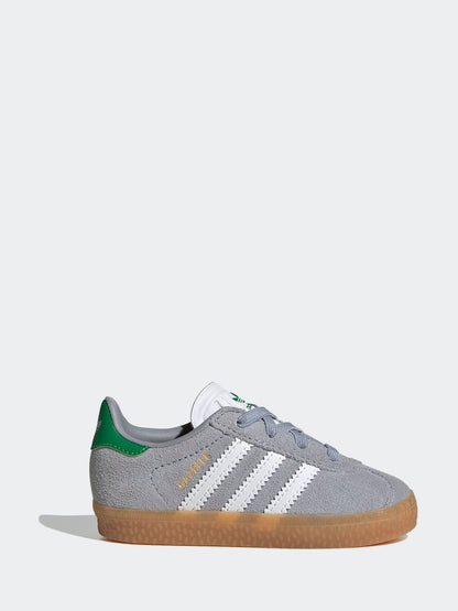 adidas Originals Grey Gazelle Comfort Closure Elastic Laces Infant Trainers