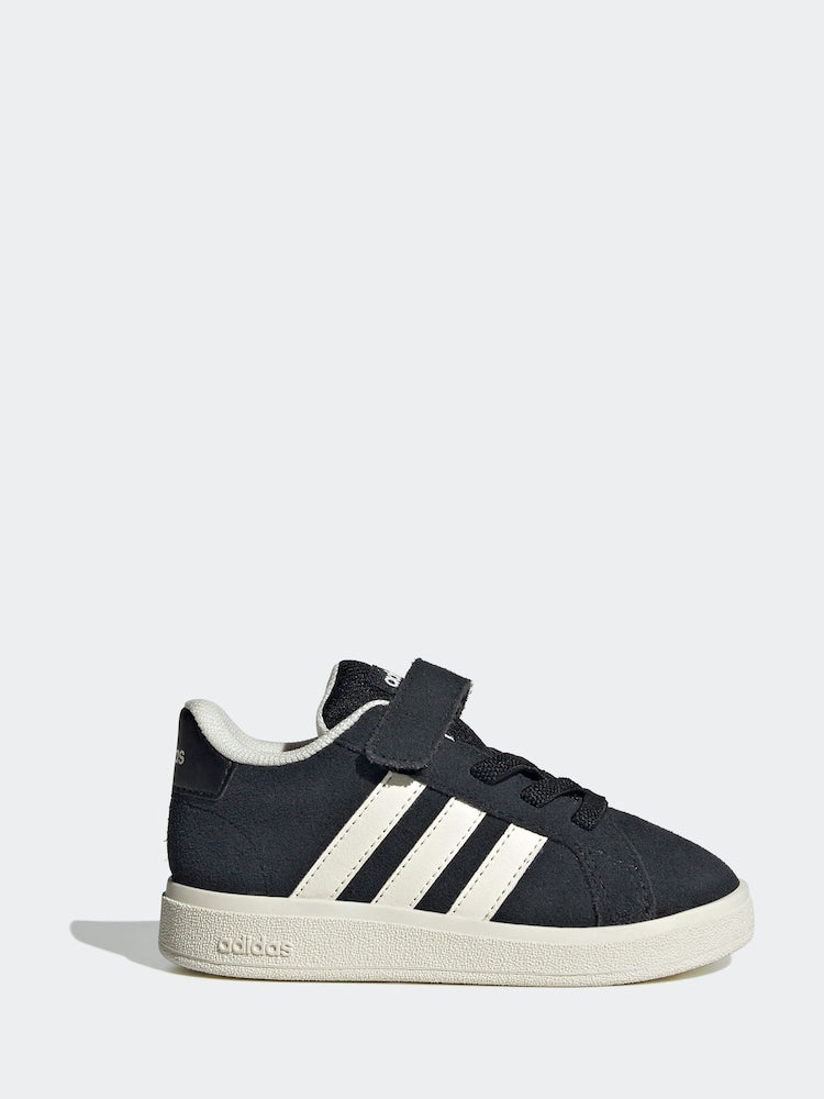 adidas Black Grand Court 2.0 Elastic Lace Infant Trainers