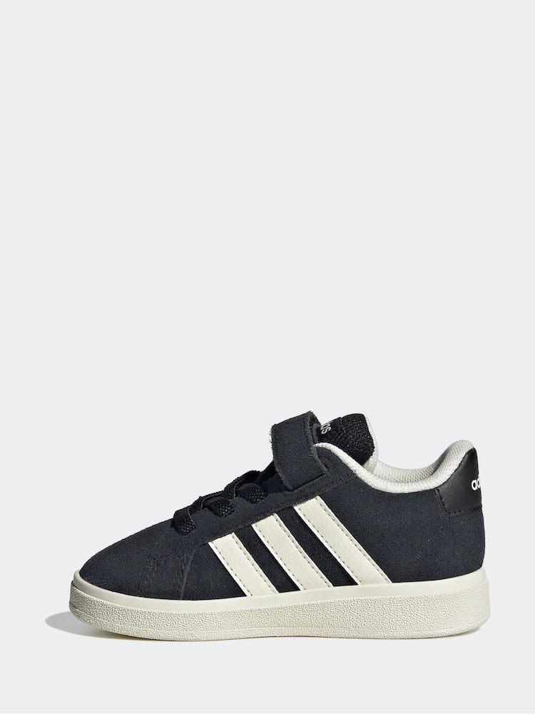 adidas Black Grand Court 2.0 Elastic Lace Infant Trainers