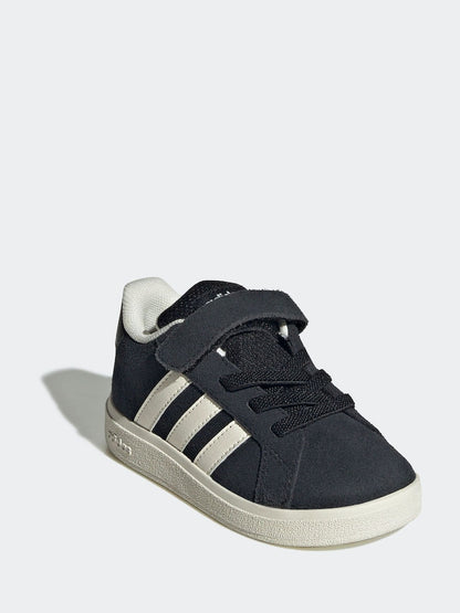 adidas Black Grand Court 2.0 Elastic Lace Infant Trainers