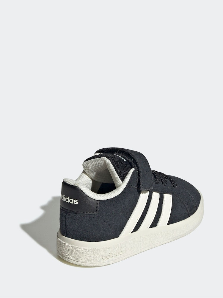 adidas Black Grand Court 2.0 Elastic Lace Infant Trainers