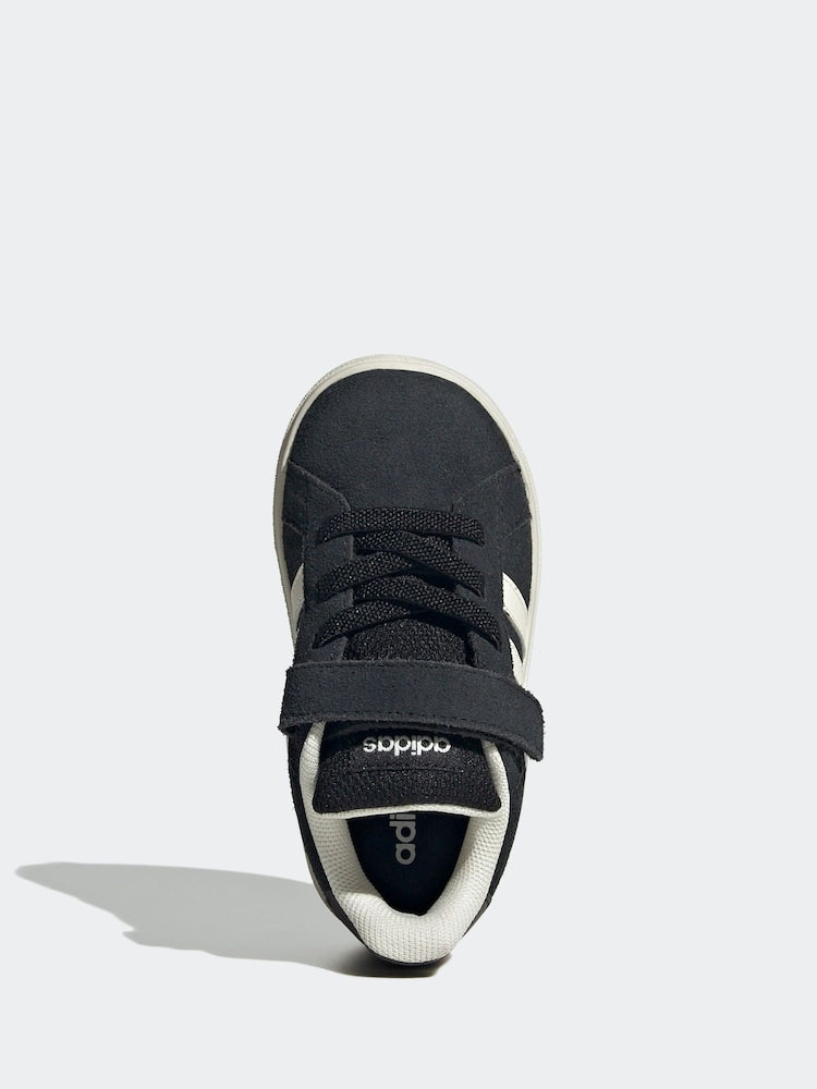 adidas Black Grand Court 2.0 Elastic Lace Infant Trainers