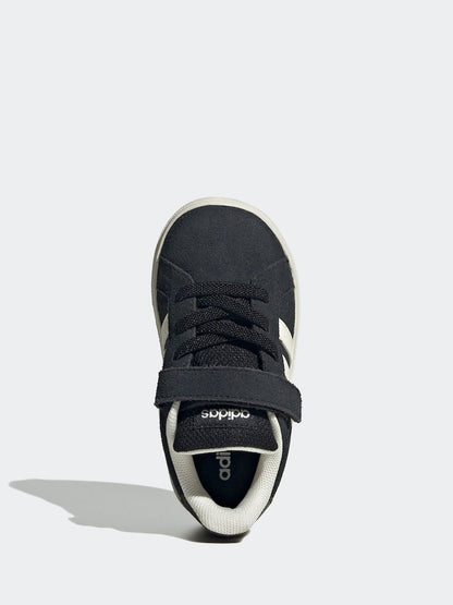 adidas Black Grand Court 2.0 Elastic Lace Infant Trainers
