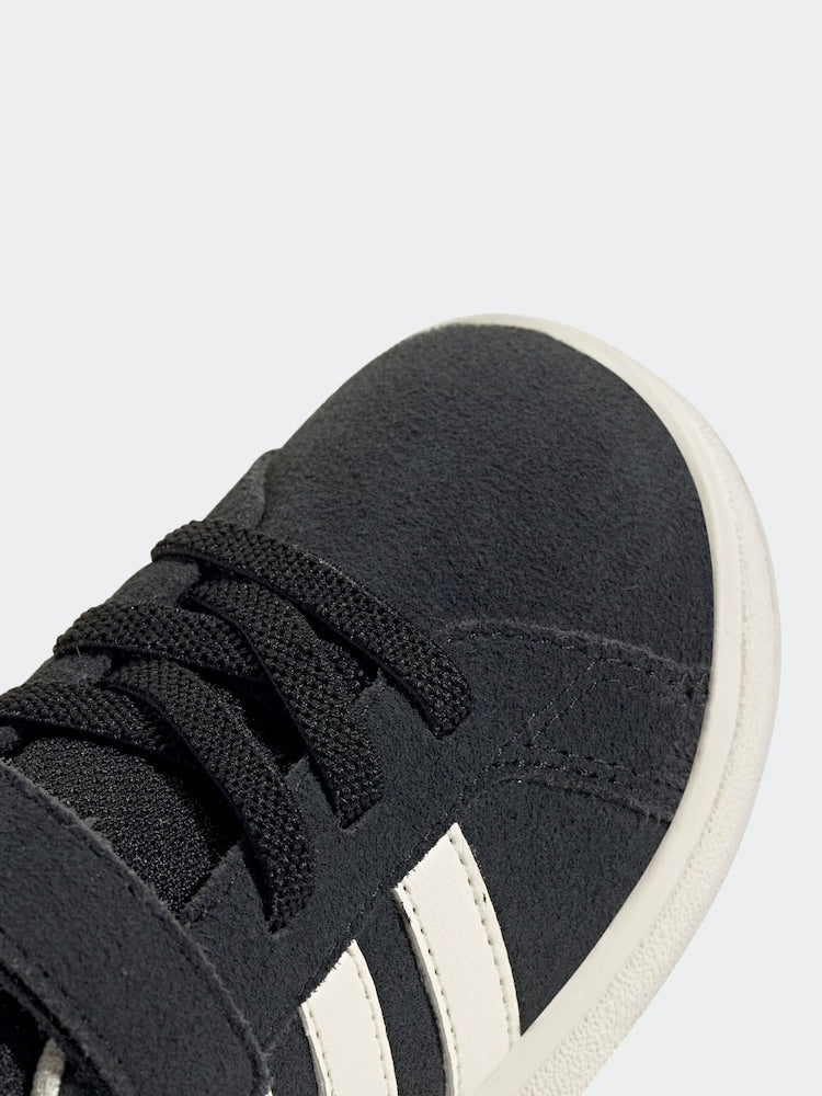 adidas Black Grand Court 2.0 Elastic Lace Infant Trainers