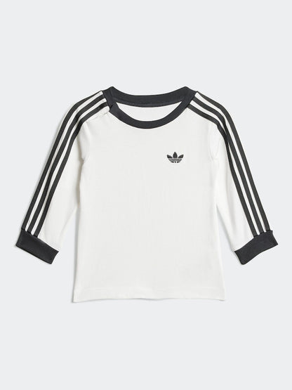 adidas Originals White Long Sleeve Infant Kids T-Shirt and Denim Leggings Set