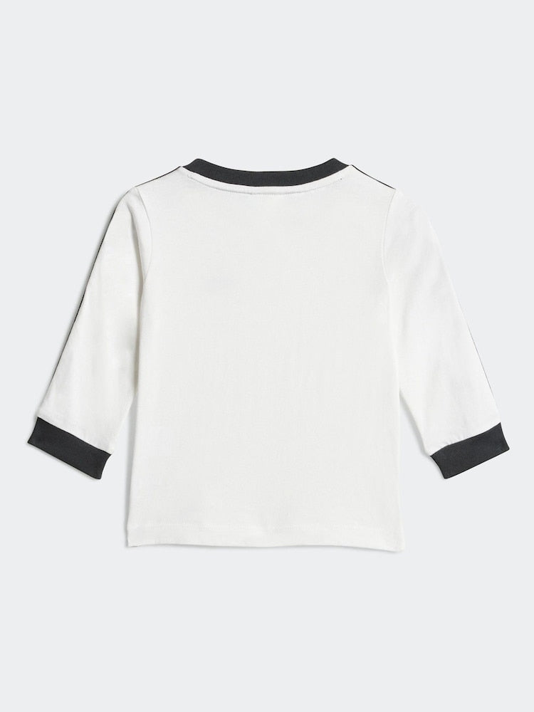 adidas Originals White Long Sleeve Infant Kids T-Shirt and Denim Leggings Set