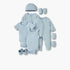 Juniors Solid 8-piece Apparel Set - Blue / 0-3 mths