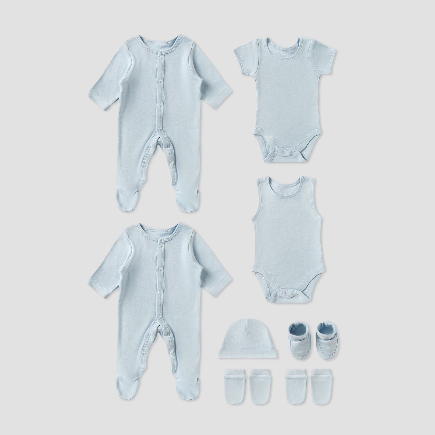 Set of 8 Juniors Clothing Gift Set with Snap Button Closure - Blue