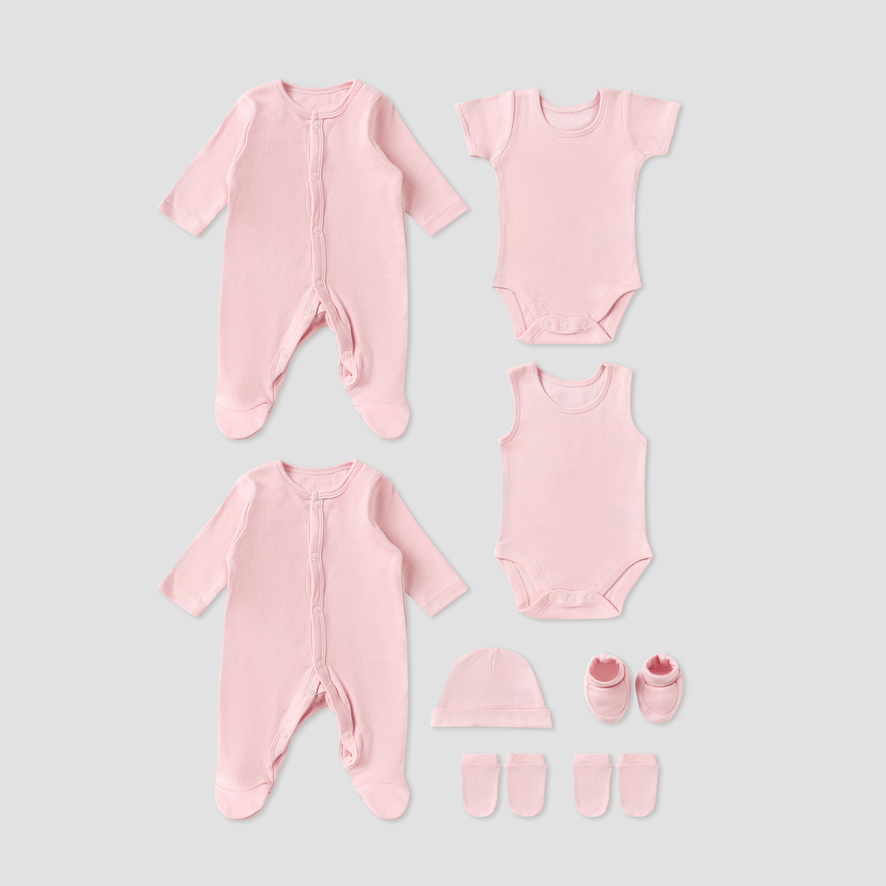 Set of 8 Juniors Clothing Gift Set with Snap Button Closure - Pink