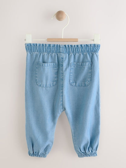 Blue Denim Tencel Baby Trousers (0mths-2yrs) - Size Up to 1 Month (56cm)