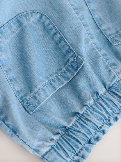 Blue Denim Tencel Baby Trousers (0mths-2yrs) - Size Up to 1 Month (56cm)
