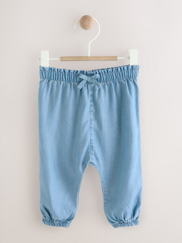 Blue Denim Tencel Baby Trousers (0mths-2yrs) - Size Up to 1 Month (56cm)