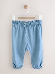 Blue Denim Tencel Baby Trousers (0mths-2yrs) - Size Up to 1 Month (56cm)