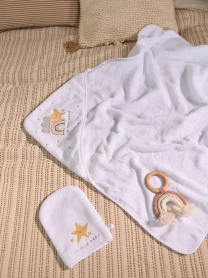 White Im New Here 100% Cotton Hooded Baby Towel - Size One