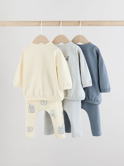 Blue Milk Club Tops and Leggings 6 Piece Baby Set (0mths-3yrs)