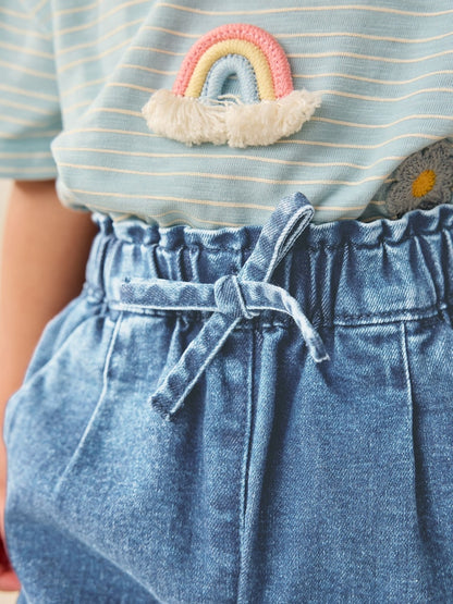 Light Wash Tie Waist Jeans (3mths-7yrs)