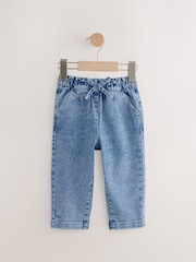 Light Wash Tie Waist Jeans (3mths-7yrs) - Size 3-6 Months (62-68cm)