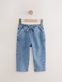 Light Wash Tie Waist Jeans (3mths-7yrs) - Size 3-6 Months (62-68cm)