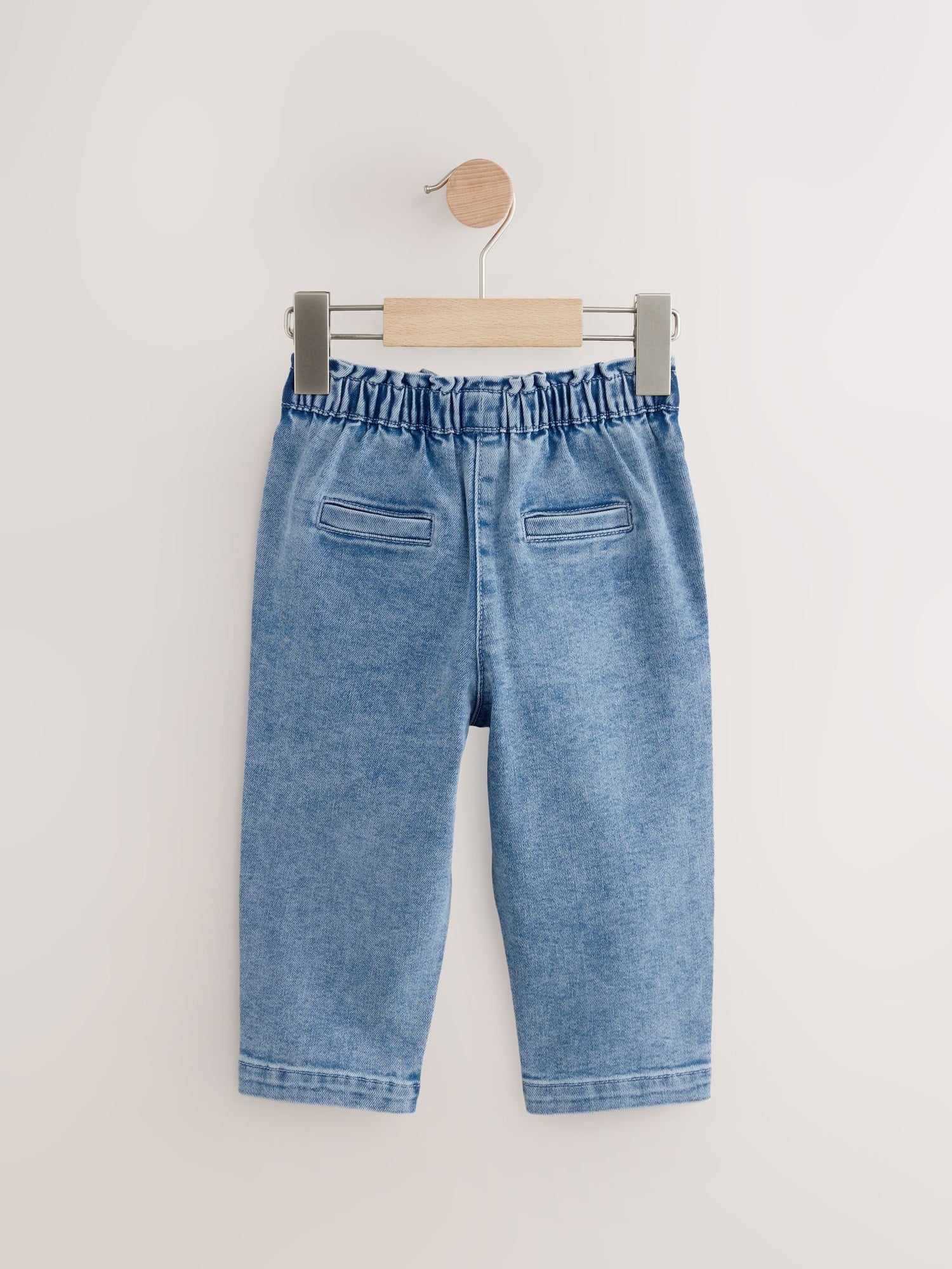 Light Wash Tie Waist Jeans (3mths-7yrs) - Size 3-6 Months (62-68cm)