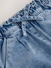 Light Wash Tie Waist Jeans (3mths-7yrs) - Size 3-6 Months (62-68cm)