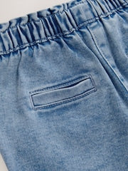 Light Wash Tie Waist Jeans (3mths-7yrs) - Size 3-6 Months (62-68cm)