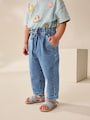 Light Wash Tie Waist Jeans (3mths-7yrs) - Size 3-6 Months (62-68cm)