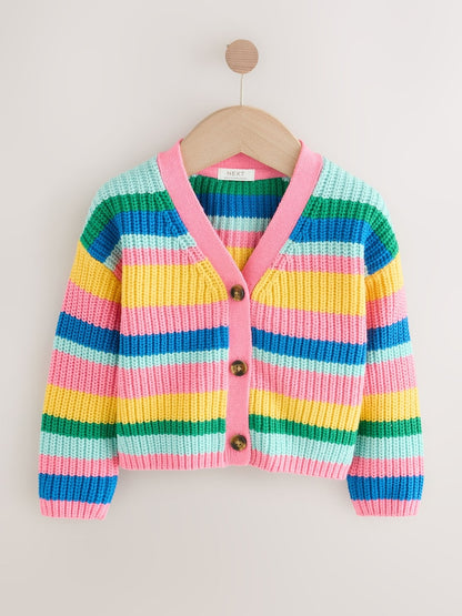 Rainbow V-Neck Cardigan (3mths-7yrs) - Size 3-6 Months (62-68cm)