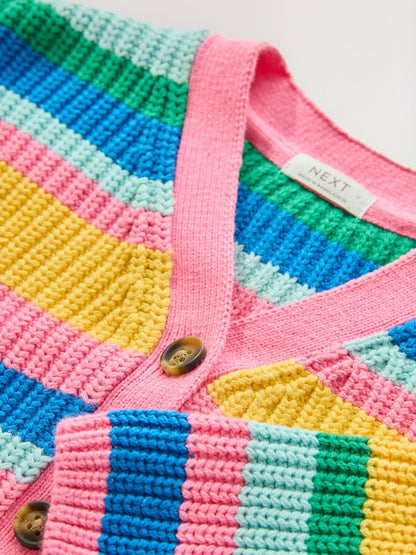 Rainbow V-Neck Cardigan (3mths-7yrs) - Size 3-6 Months (62-68cm)