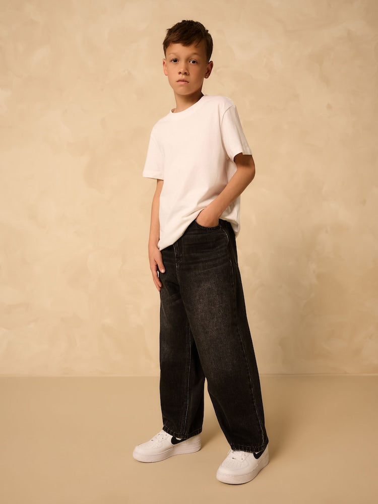 Washed Black Super-wide Fit Authentic Jeans (3-16yrs)