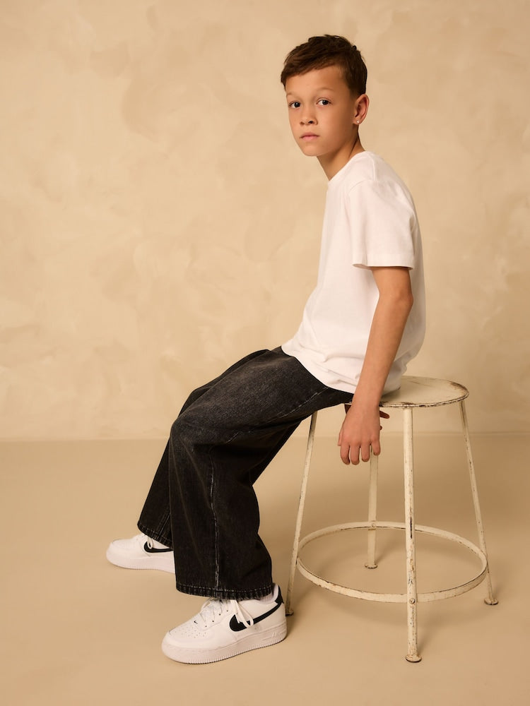 Washed Black Super-wide Fit Authentic Jeans (3-16yrs)