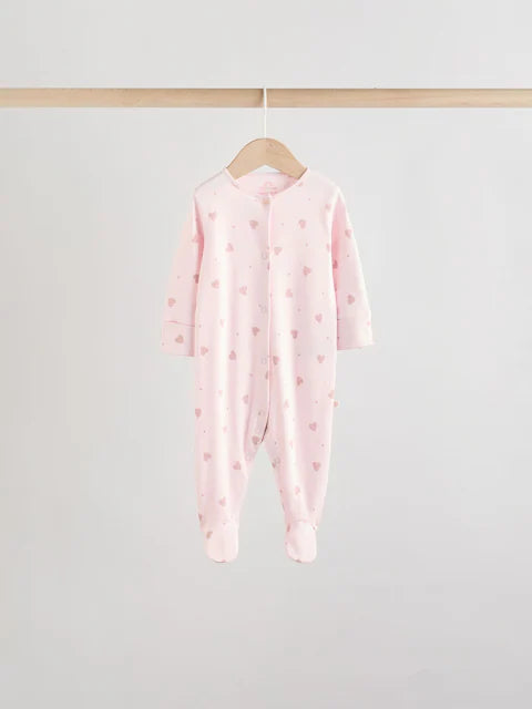Pink 7 Pack Baby Sleepsuits (0mths-3yrs)