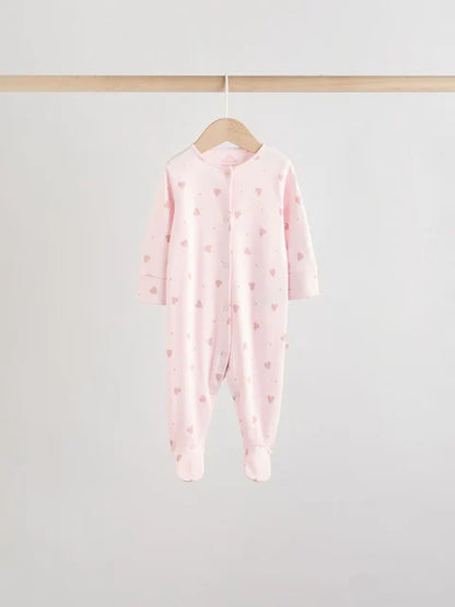 Pink 7 Pack Baby Sleepsuits (0mths-3yrs)