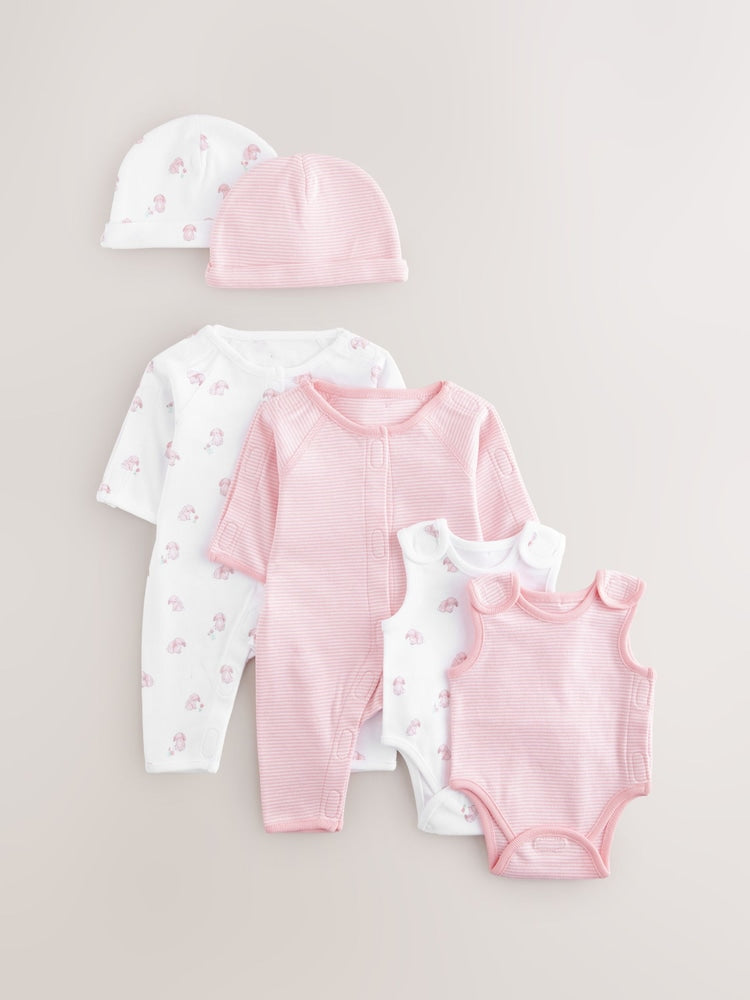 Pink 6 Piece Premature Baby Sleepsuits Set (0-0mths) - 3lb