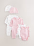Pink 6 Piece Premature Baby Sleepsuits Set (0-0mths) - 3lb