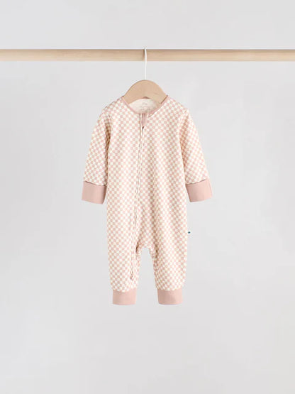 Blue 4 Pack Baby Footless Two Way Zip Sleepsuits 4 Pack (0mths-3yrs)